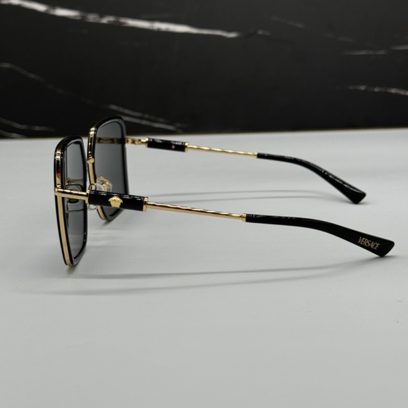 NEW MOD 2261 1002/87 VERSACE BLACK OVERSIZED VE2261 100287 WOMEN SUNGLASSES - Picture 7 of 10